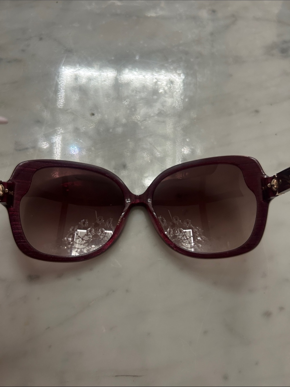 Salvatore Ferragamo Women's Burgundy and Brown Gradient Oversized Sunglasses - Picture 10 of 16